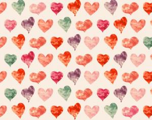 Watercolor pattern with hearts  Photoshop brush