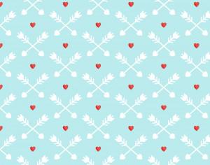 Love pattern with red hearts and arrows Photoshop brush