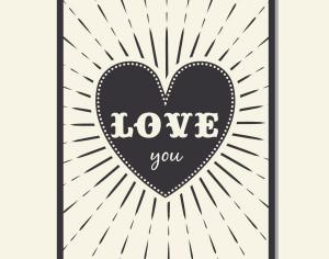  Vintage vector poster with love typography Photoshop brush