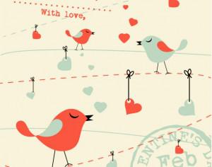 Valentines Card Background with Birds Photoshop brush