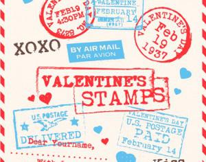 Various Valentines Stamps Background Photoshop brush