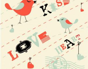 Valentines Card Background with Birds Photoshop brush