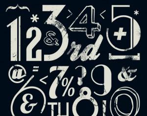 Various Vintage Number Collection Photoshop brush
