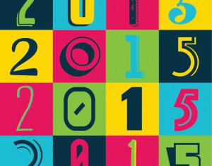 Colorful 2015 New Year Poster Background Photoshop brush