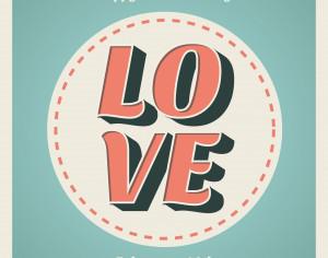 Valentines day typographic background Photoshop brush