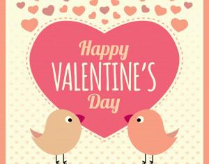 Valentines Card Background with Birds and Text Photoshop brush