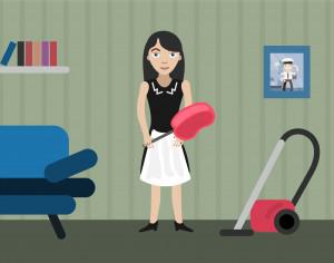 Charwoman profession vector character illustration Photoshop brush