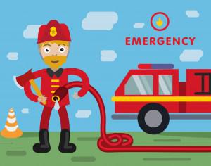 Fireman profession vector character illustration Photoshop brush