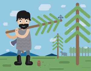 Lumberman profession vector character illustration Photoshop brush