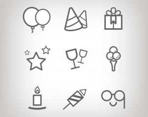 Vector icons for birhday or wedding design Photoshop brush