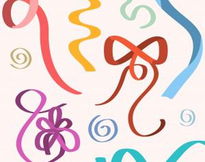 Vector ribbons illustration for birhday or wedding design Photoshop brush