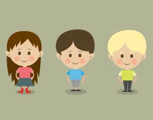 Vector cartoon children characters illustration Photoshop brush