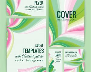 Set of business  templates with abstract pattern. Vector background. Photoshop brush