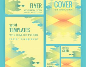 Set of business  templates with geometric pattern. Vector background. Photoshop brush