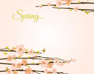 Vector spring background with flowering branches. Photoshop brush