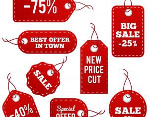 Red Leather Price Tags Photoshop brush