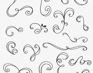 Vintage vector set of handdrawn decorations Photoshop brush