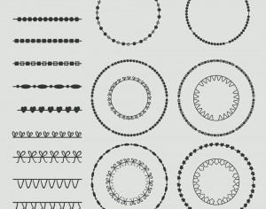 Vintage vector set of calligraphic circles Photoshop brush