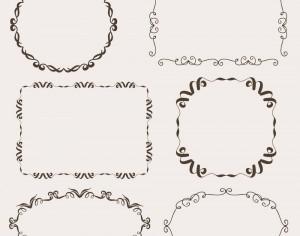 Vintage vector set of ornamental frames Photoshop brush