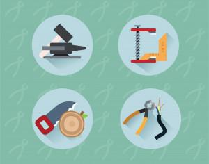 Tools objects for design. Vector illustration Photoshop brush
