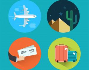 Travel icons for design. Vector illustration Photoshop brush