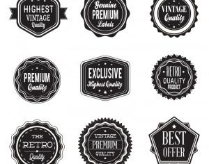 Retro labels. Vintage labels collection Photoshop brush