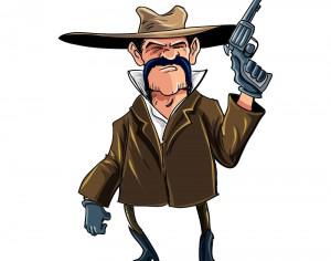 Cowboy with gun Photoshop brush