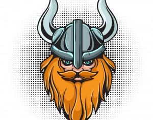 Cartoon viking head with helmet Photoshop brush