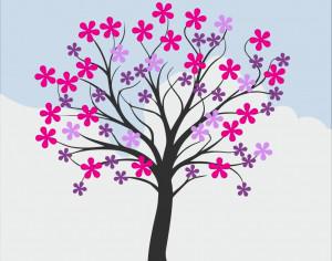 Flowering spring tree Photoshop brush