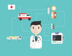 Medical icons in flat style Photoshop brush