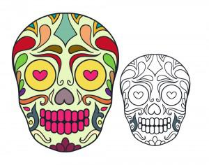 Vector sugar skull illustration Photoshop brush