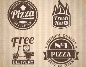 Pizza labels collection. Photoshop brush