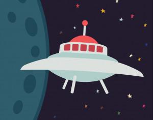 UFO in cartoon style Photoshop brush