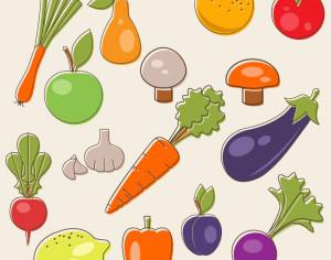 Cartoon fruits vector set Photoshop brush