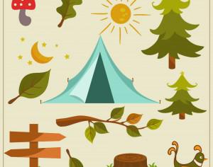 Nature camping vector elements Photoshop brush