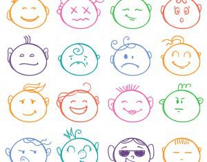 Face expressions vector set  Photoshop brush