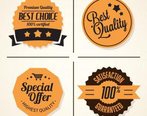 Set of retro vintage badges and labels Photoshop brush