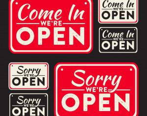 Vector open and closed signs Photoshop brush