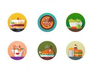 Food icons Photoshop brush