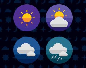 Weather icons. Vector illustration. Photoshop brush