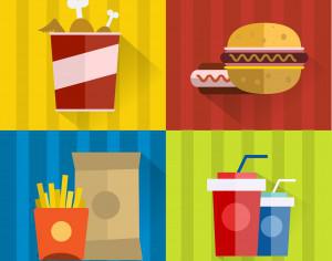 Food objects for edsign. Vector illustrations Photoshop brush