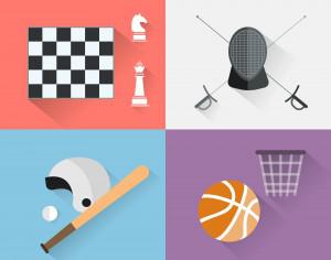 Sport objects for design. Vector illustrations. Photoshop brush
