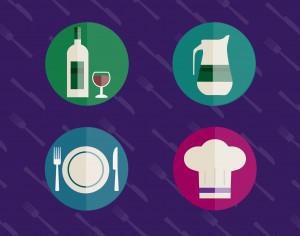 Food objects for edsign. Vector illustrations Photoshop brush