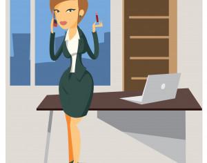 Business woman objects vector illustration for design Photoshop brush