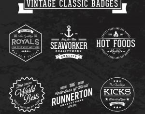 Vintage retro classic badges Photoshop brush