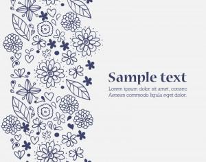 Doodle flower illustration  with typography Photoshop brush