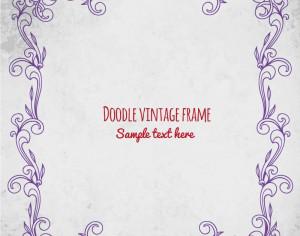 Doodle vector illustration with frame and typography Photoshop brush