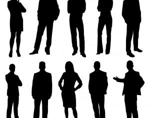 Office business people silhouettes Photoshop brush
