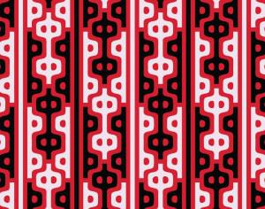 Asian Style Red, White, and Black Pattern Photoshop brush