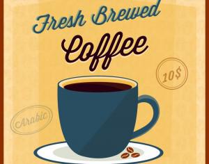 Coffee illustration with coffee cup Photoshop brush
